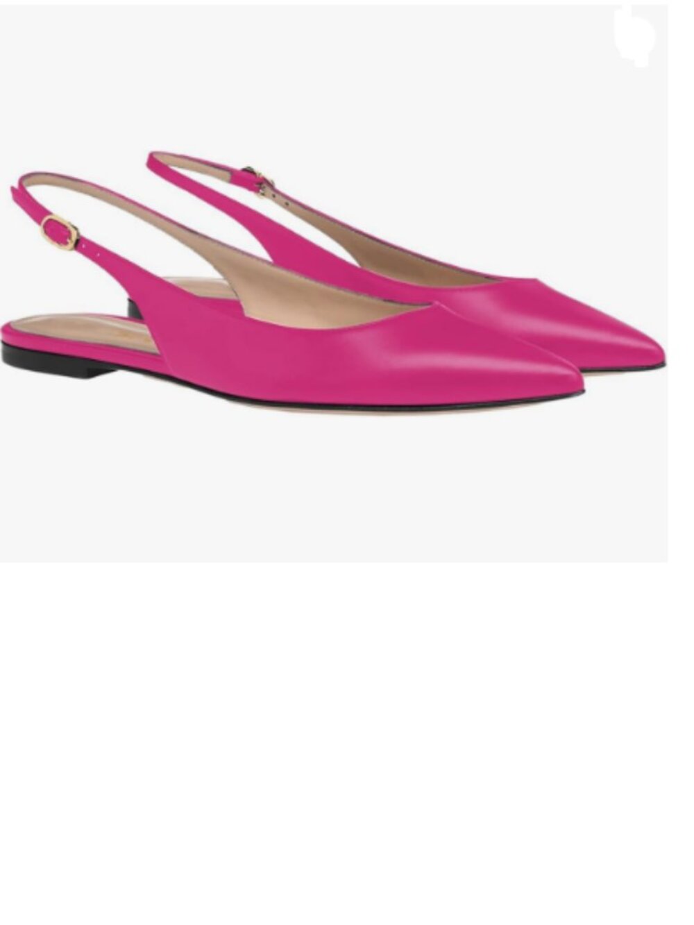 FOWT Hot Pink Pointed Toe Slingback Buckle Strap Womens Flats Comfort Shoes
